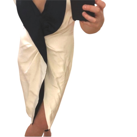 NWOT Givenchy Paris FW 2012 White Silk Cocktail Dress w/ Black Frill Trim 6 / 38 - Picture 11 of 16